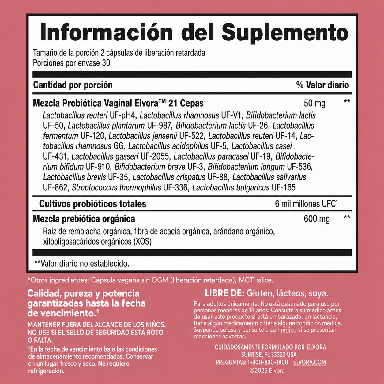 Elvora® | Probiótico Vaginal